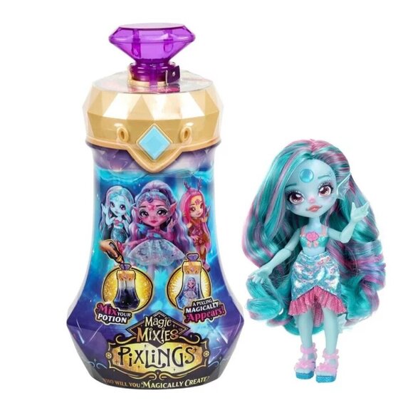 Magic Mixies Pixlings Doll- Marena the Mermaid Blue Diamond - Picture 1 of 5